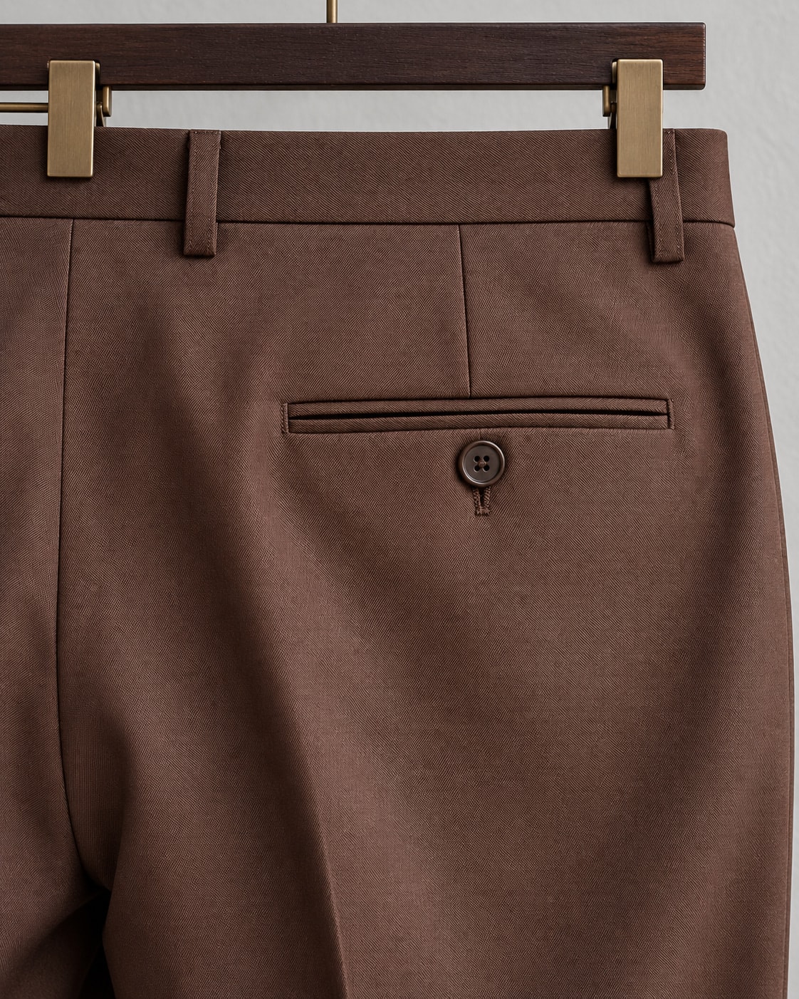 Pretina y bolsillo trasero del pantalón chocolate