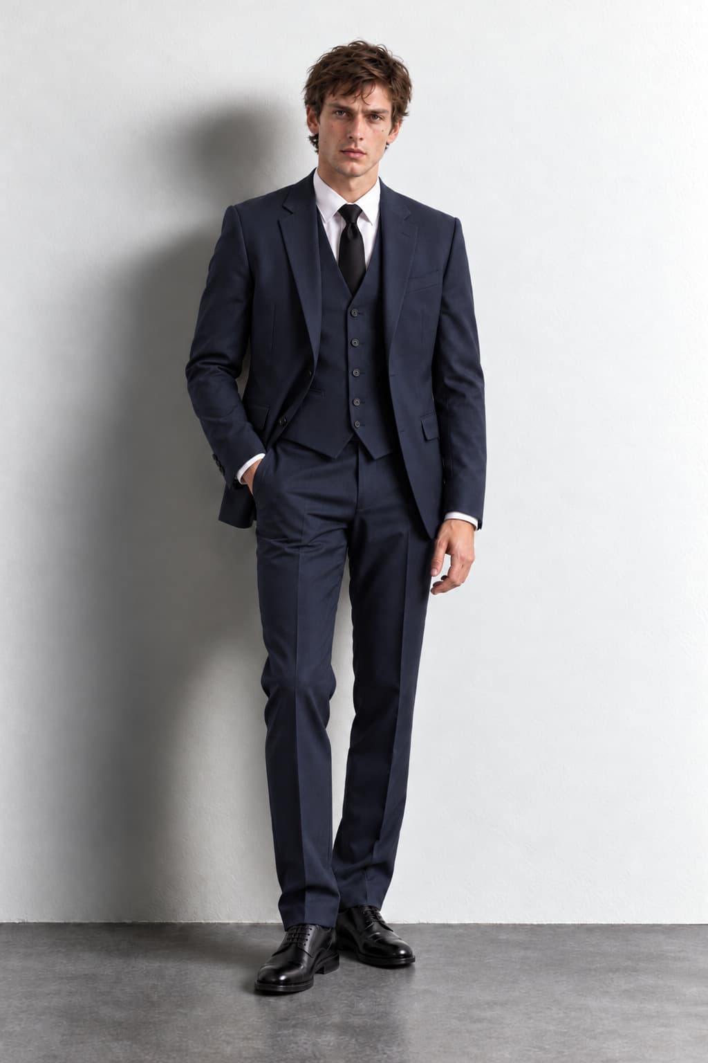 Traje completo tres piezas azul noche